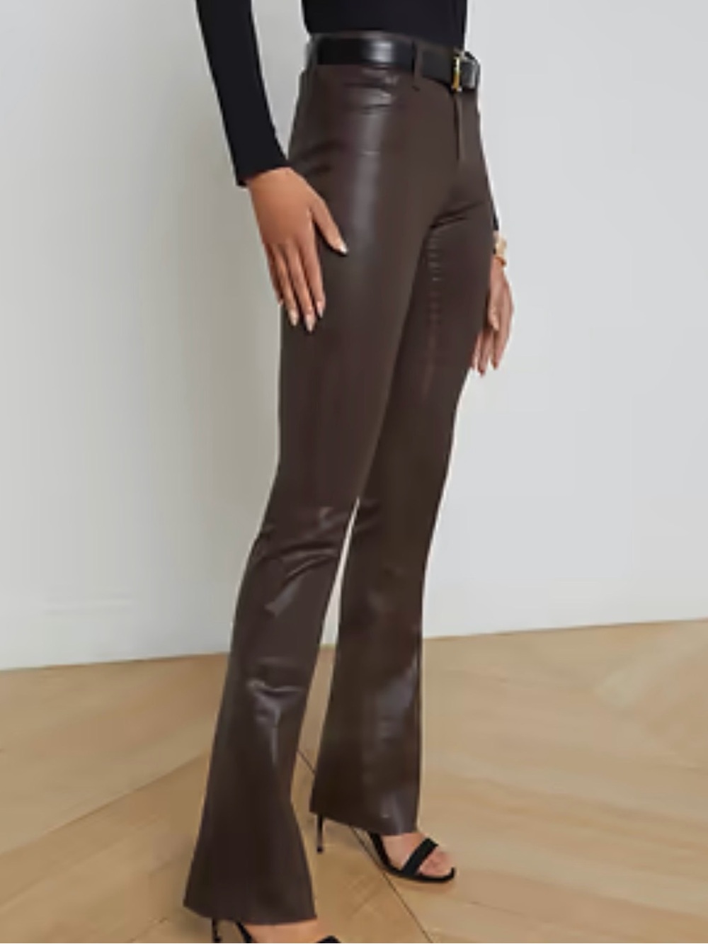 l agence Coated Brown Jean Brown Pants Trousers Size 31 Stretch BNWOT NEVER WORN